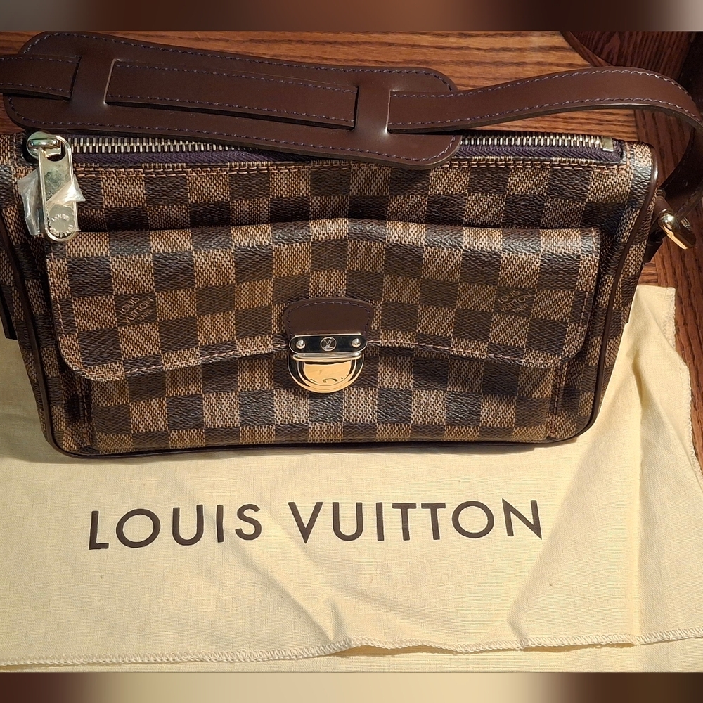 Louis Vuitton Dark Brown Checkered Pochette Shoulder Bag
